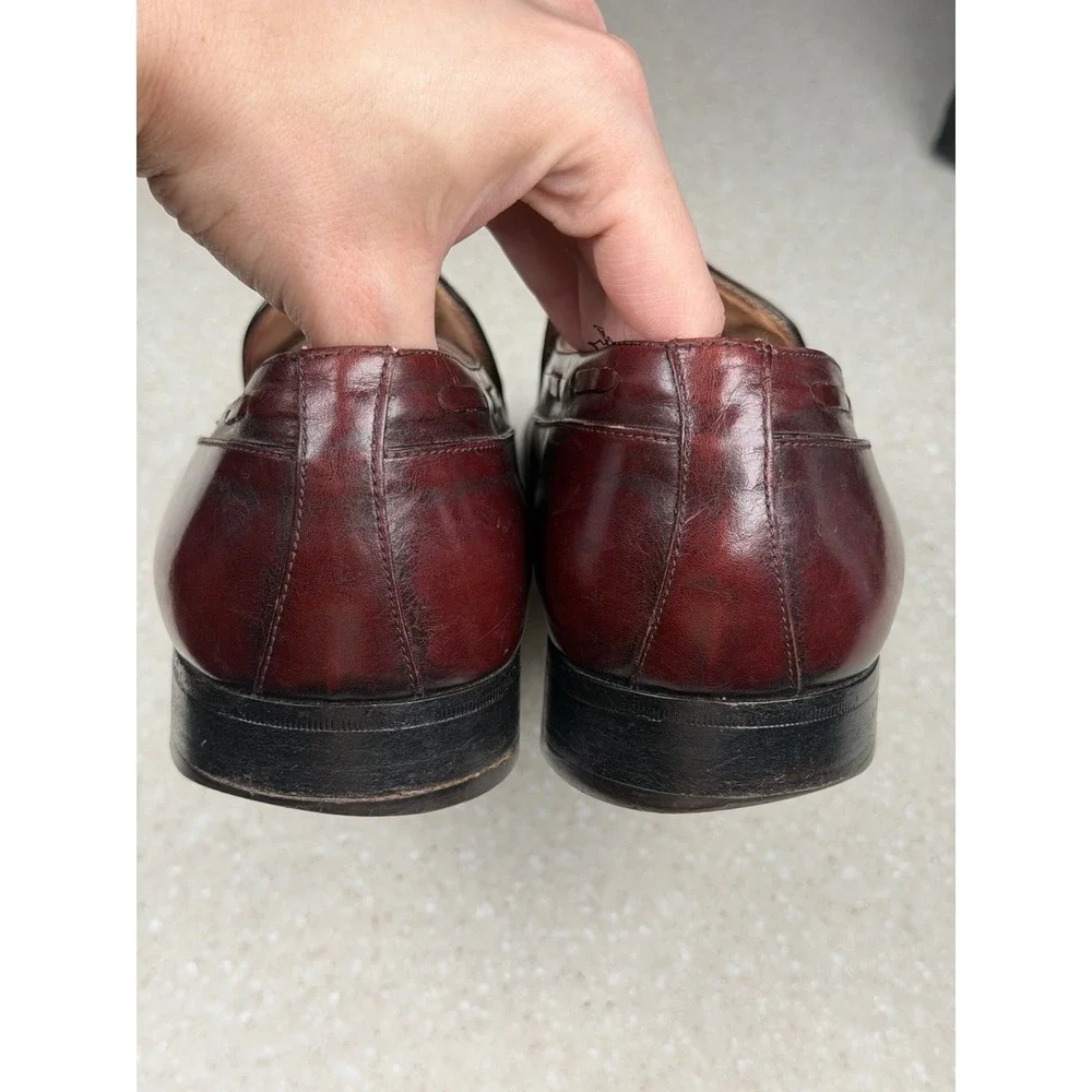 Salvatore Ferragamo Tassel Kiltie Loafers Men's 9 D Leather Dress Shoes